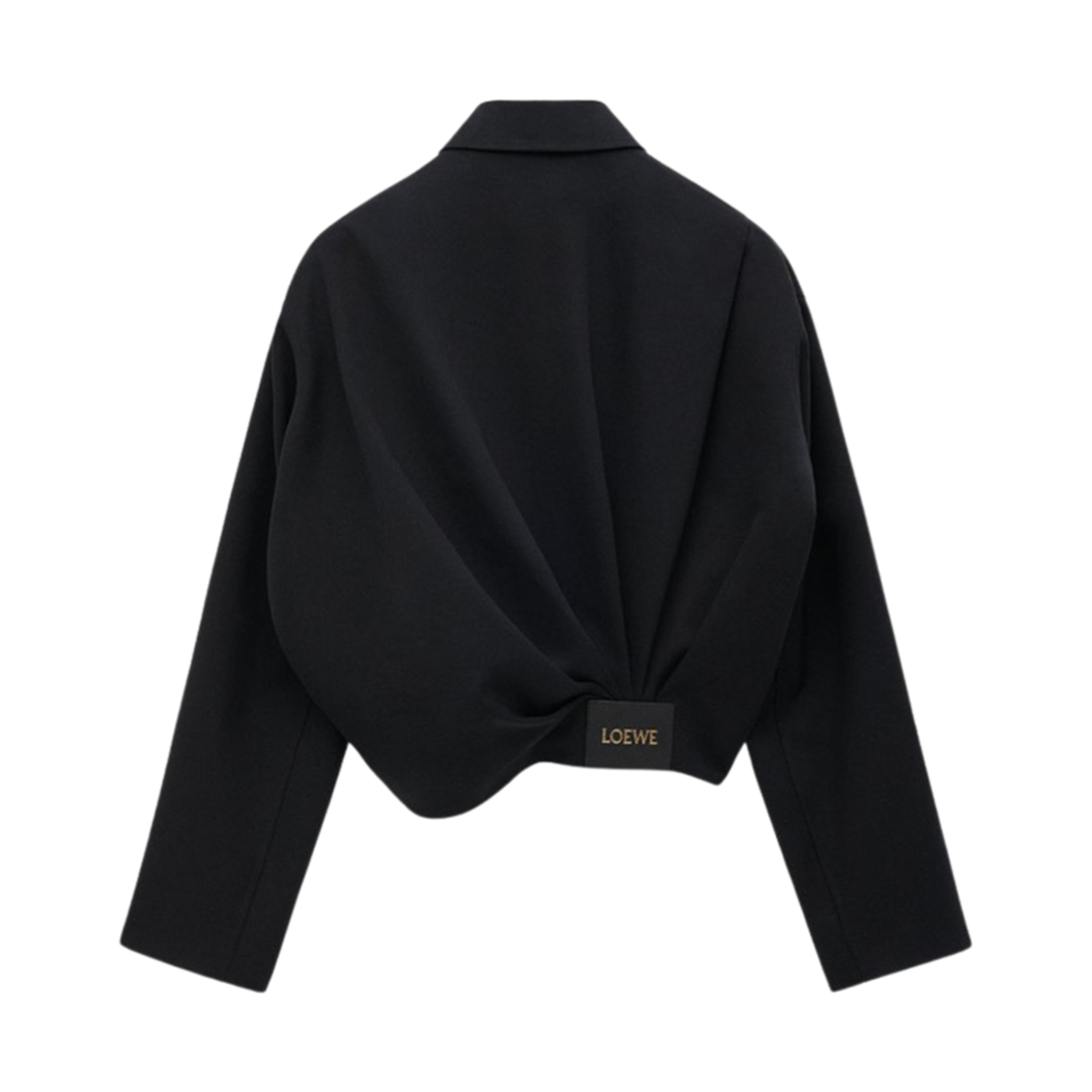 (W) 로에베 드레이프 코튼 실크 자켓 블랙((W) Loewe Draped Cotton Silk Jacket Black) - 2