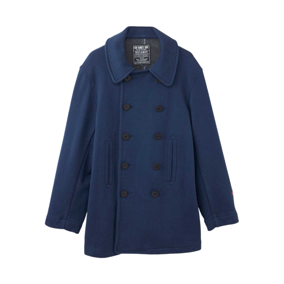 (W) 히스테릭 글래머 트라이앵글 우먼 패치 피 코트 네이비((W) Hysteric Glamour Triangle Woman Patch P Coat Navy) - 1