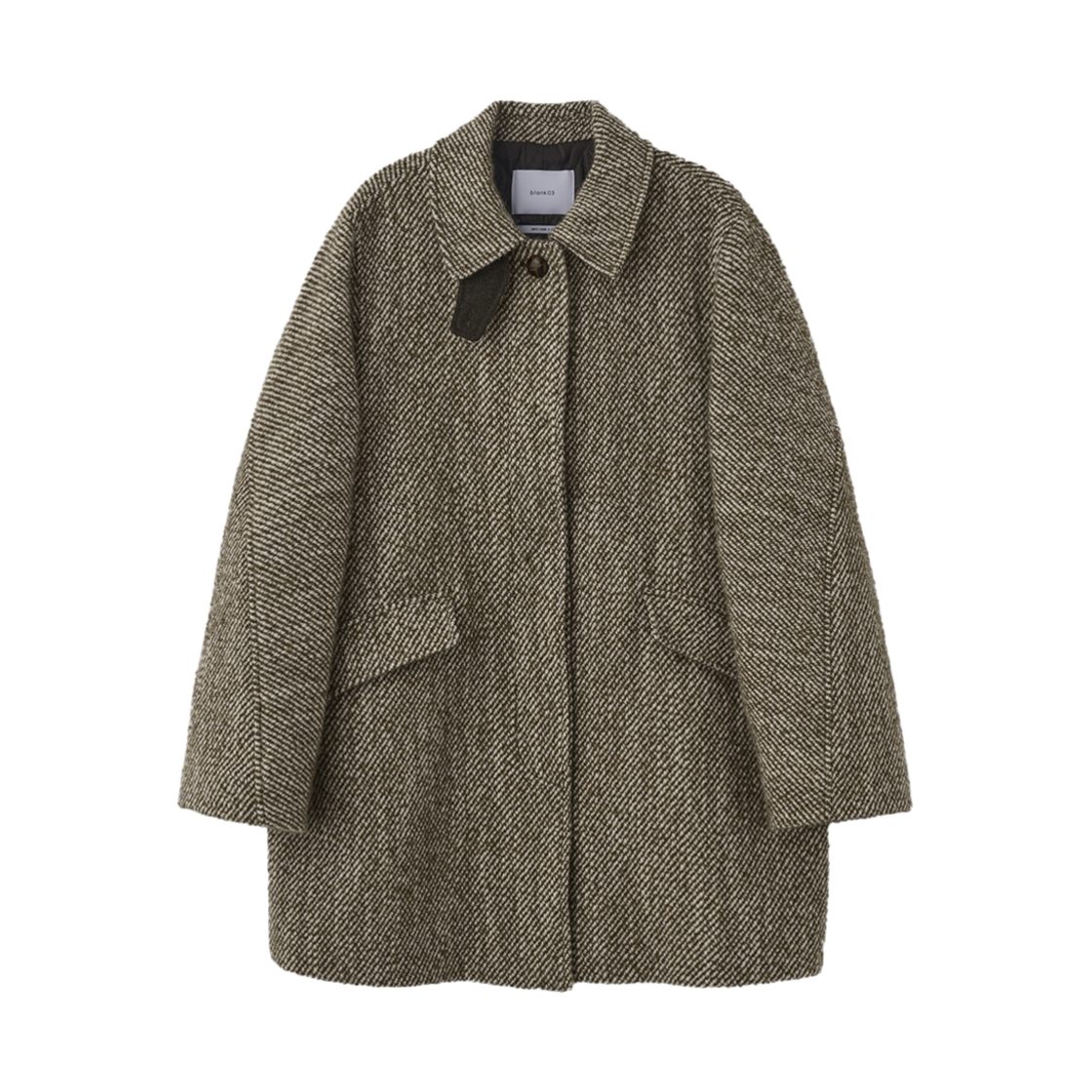 24WTCT007BWF Blank03  Italian Fabric Padded Overfit Half Coat Brown Twill