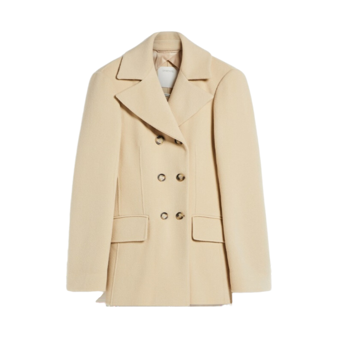 (W) 막스마라 스포츠맥스 야나 더블 페이스 울리엔 클로쓰 피 코트 아이보리((W) Max Mara Sportmax Yana Double Faced Woollen Cloth Pea Coat Ivory) - 1