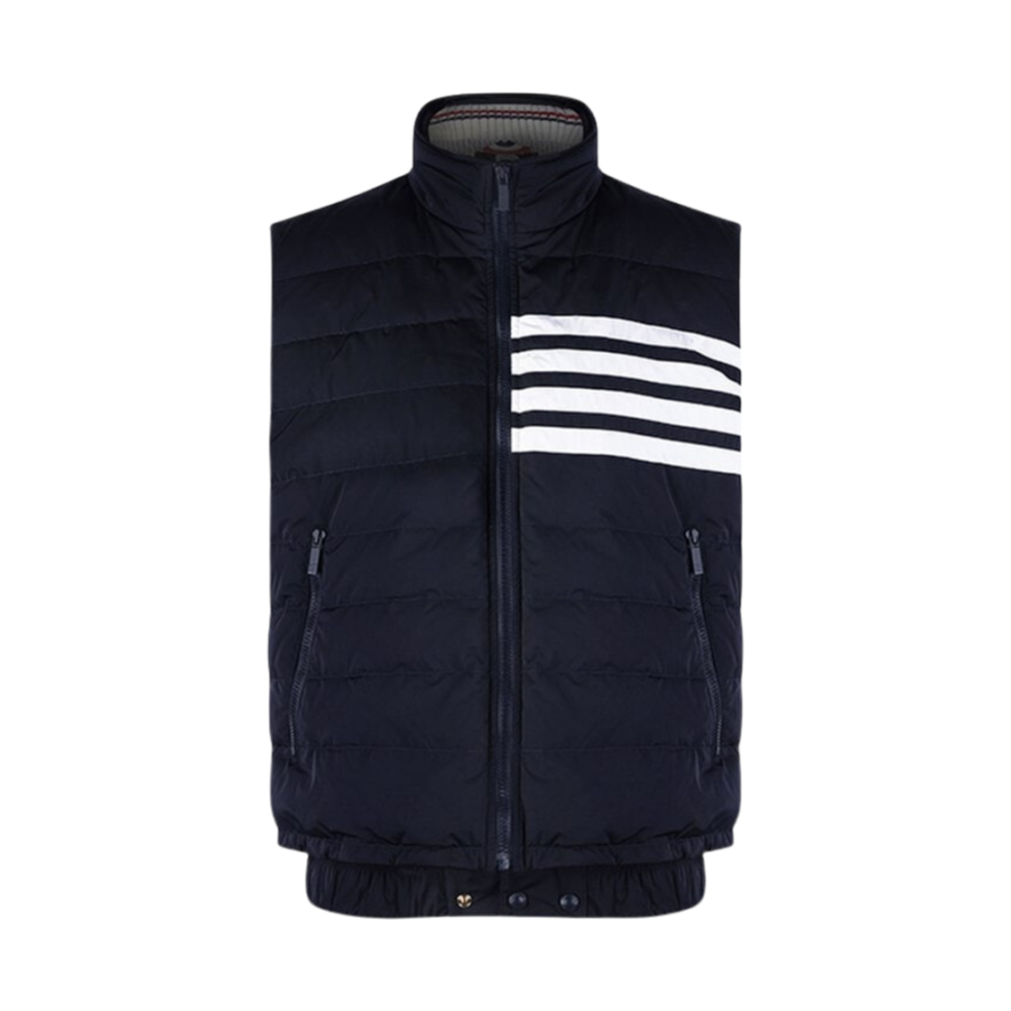 MVD024X-07259-415 Thom Browne Poly Twill Down 4-Bar Ski Vest Navy