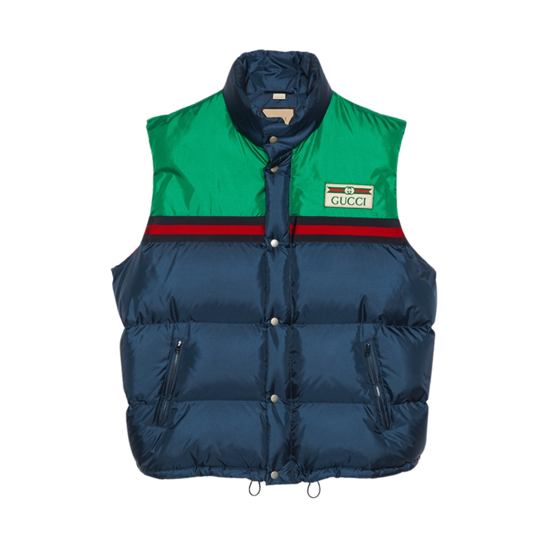 구찌 나일론 사틴 패딩 질레 다크 블루(Gucci Nylon Satin Padded Gilet Dark Blue) - 1