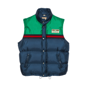 Gucci Nylon Satin Padded Gilet Dark Blue