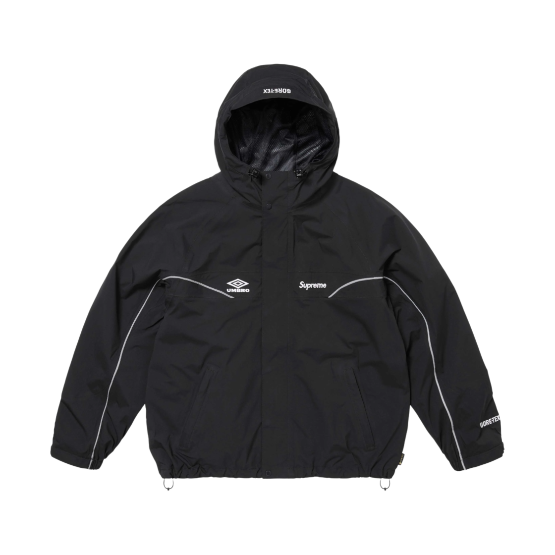 슈프림 x 엄브로 고어텍스 후드 자켓 블랙 - 25SS(Supreme x Umbro Gore-Tex Hooded Jacket Black - 25SS)
