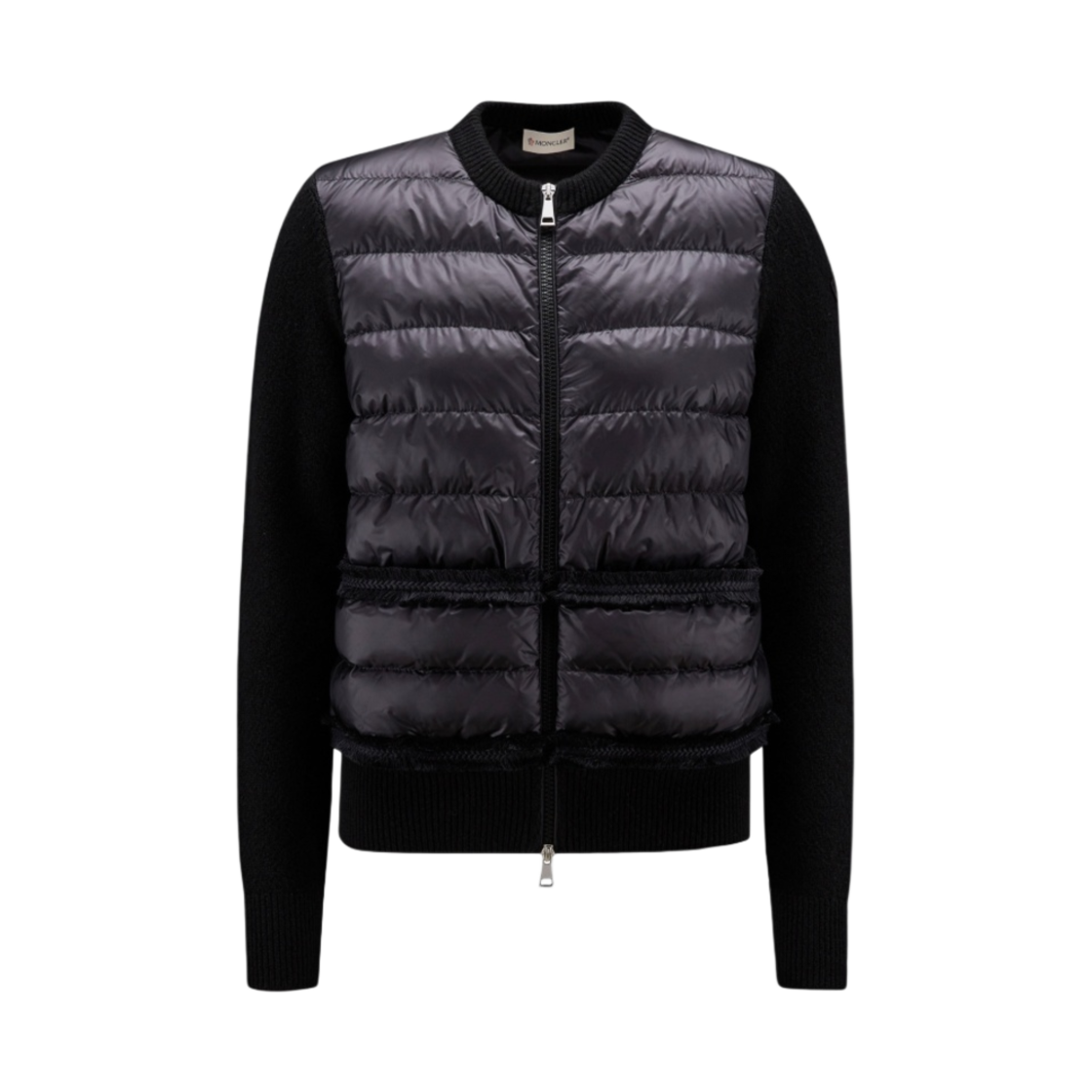 (W) 몽클레르 패딩 울 블렌드 가디건 블랙 - 22FW((W) Moncler Padded Wool Blend Cardigan Black - 22FW) - 1