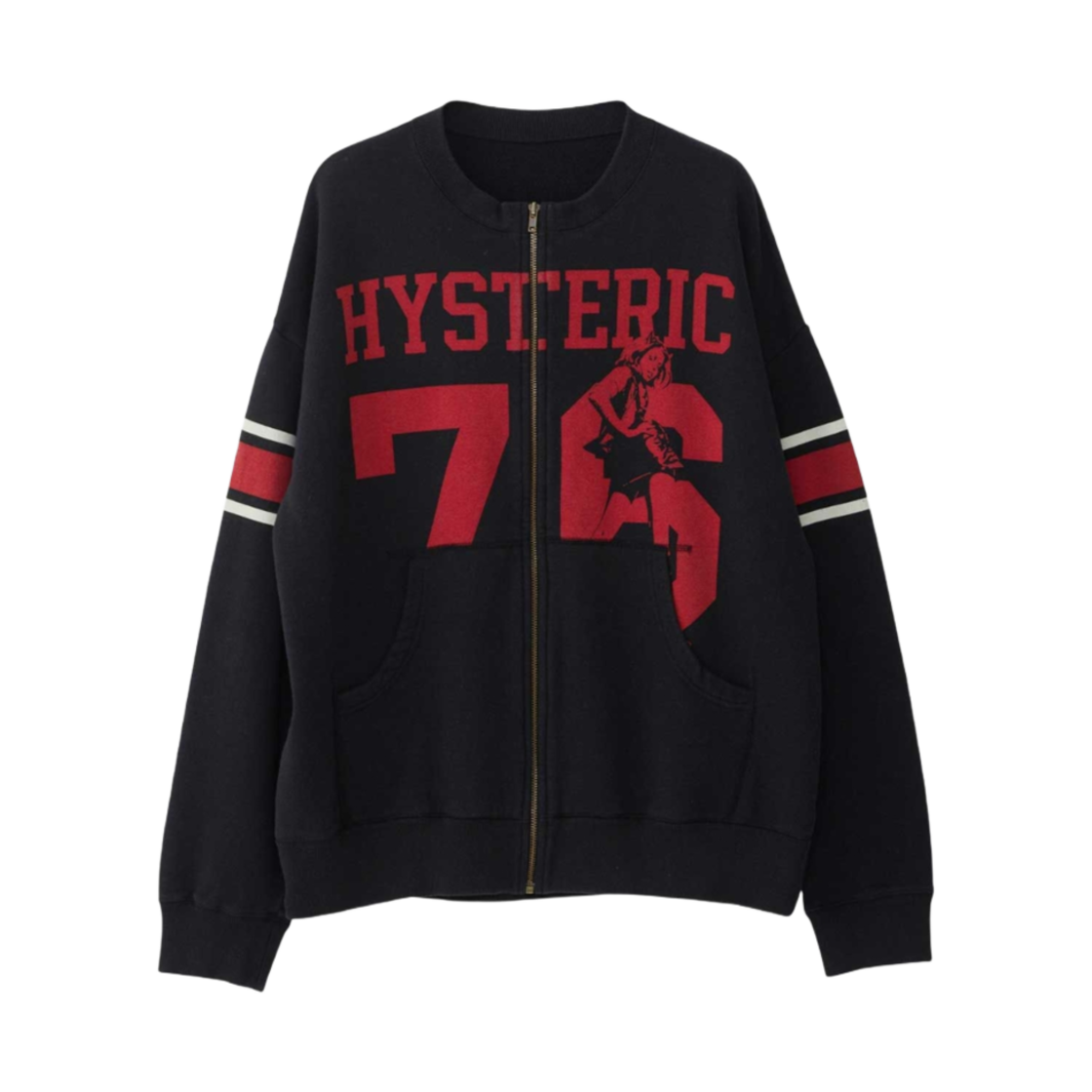 (W) 히스테릭 글래머 히스테릭 76 오버사이즈 점퍼 블랙((W) Hysteric Glamour Hysteric 76 Oversized Jumper Black)
