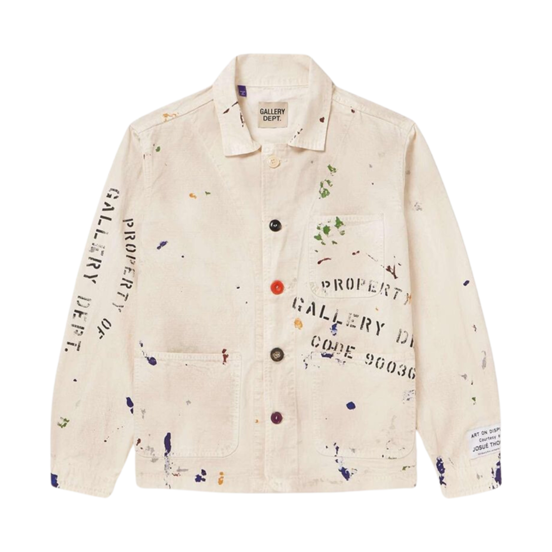 EPJ-60030 Gallery Dept. All-Over Paint Splatter Jacket Ecru