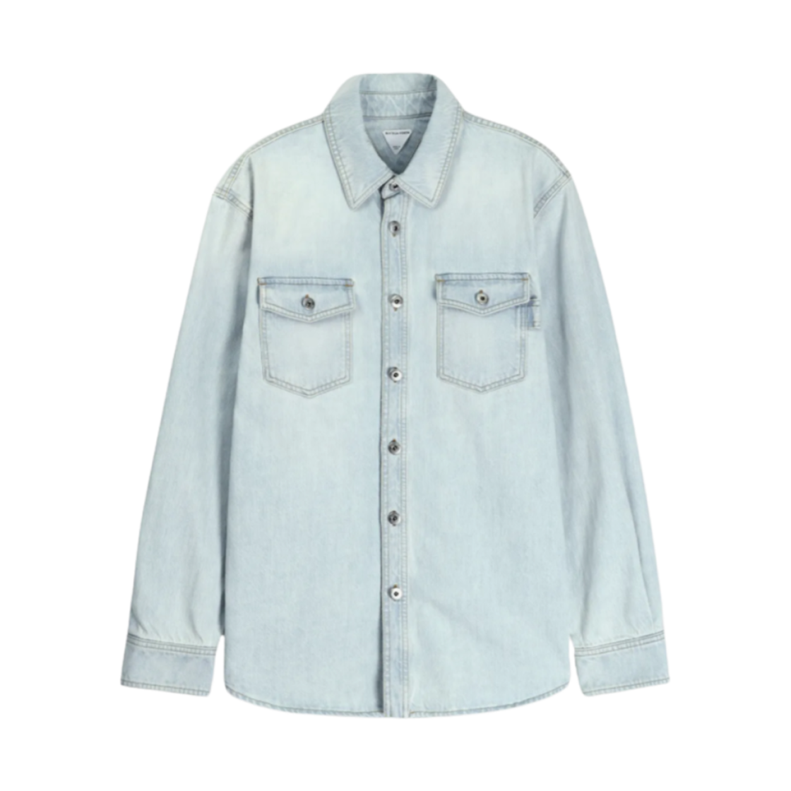 813505V4ZR04132 Bottega Veneta Extra Bleached Denim Shirt Light Blue