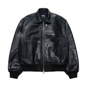 Stussy Leather Flight Jacket Black