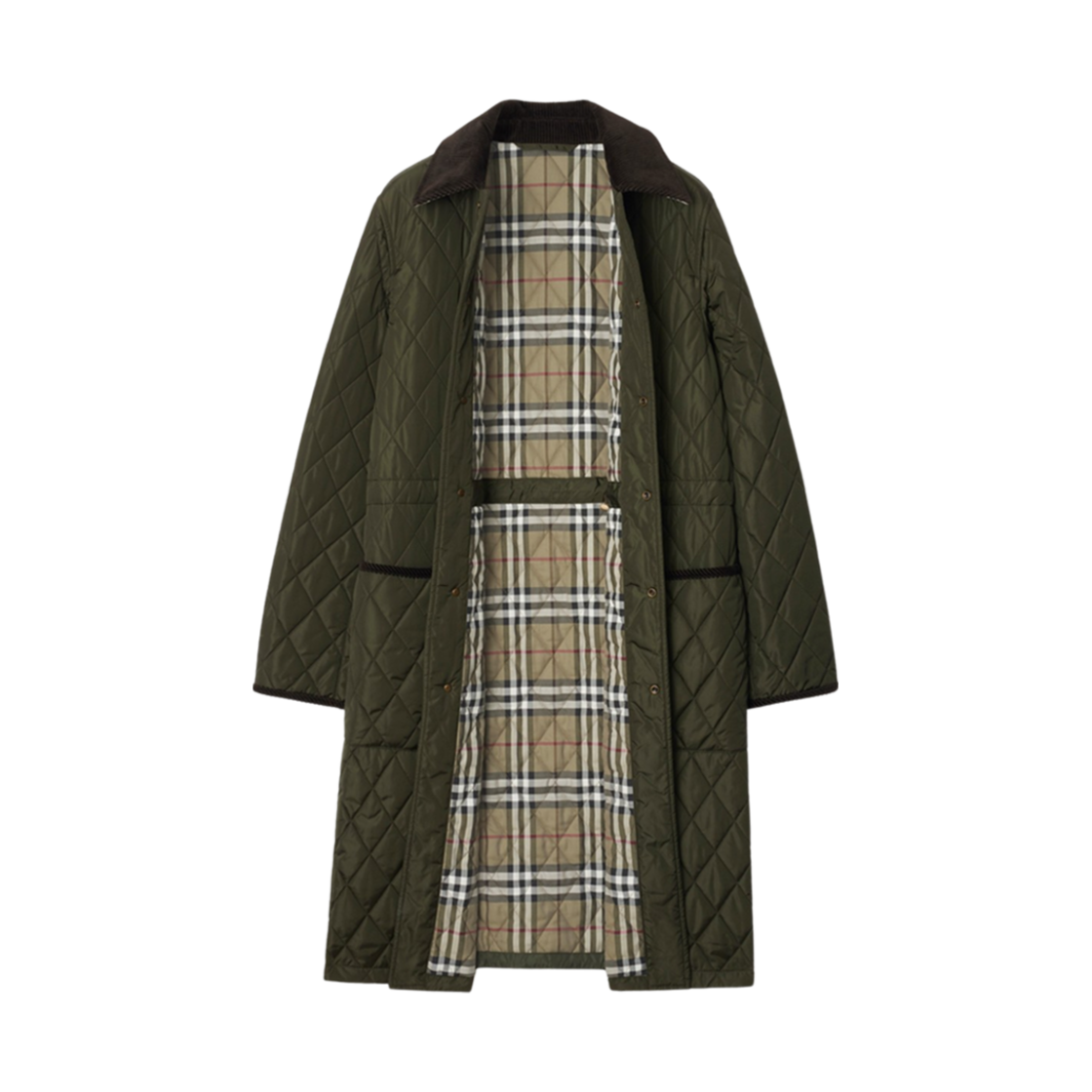 (W) 버버리 미드랭스 퀼티드 나일론 카 코트 셰일((W) Burberry Mid-Length Quilted Nylon Car Coat Shale) - 3