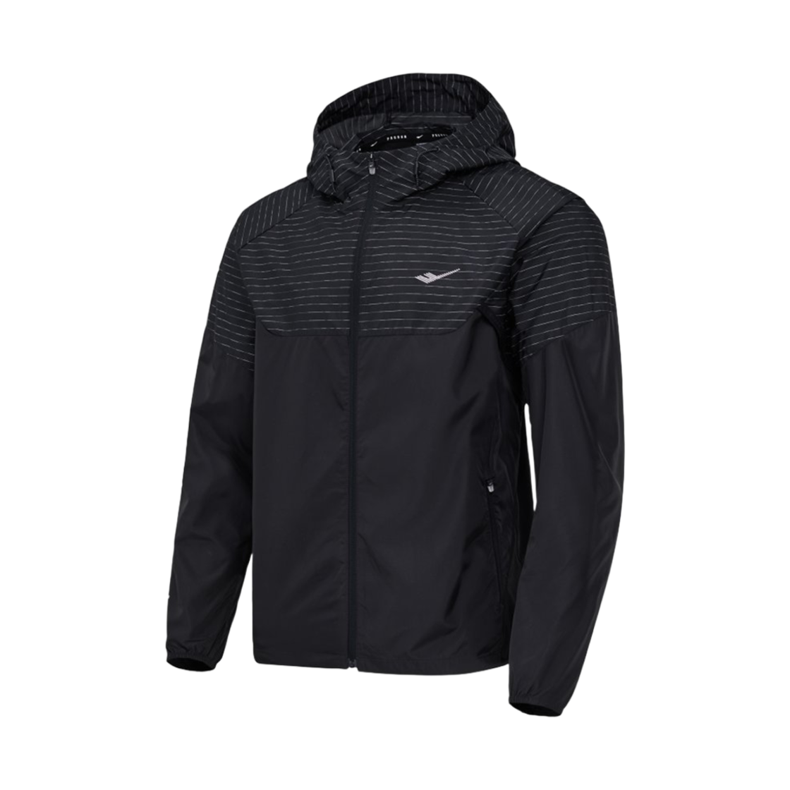 PR3MJ24S113 Hooded Reflective Running Jacket Black