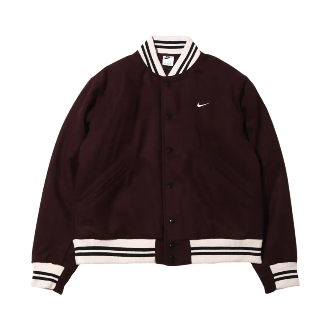나이키 NSW 어센틱 바시티 자켓 브라운 바살트 - 아시아(Nike NSW Authentics Varsity Jacket Brown Basalt - Asia)
