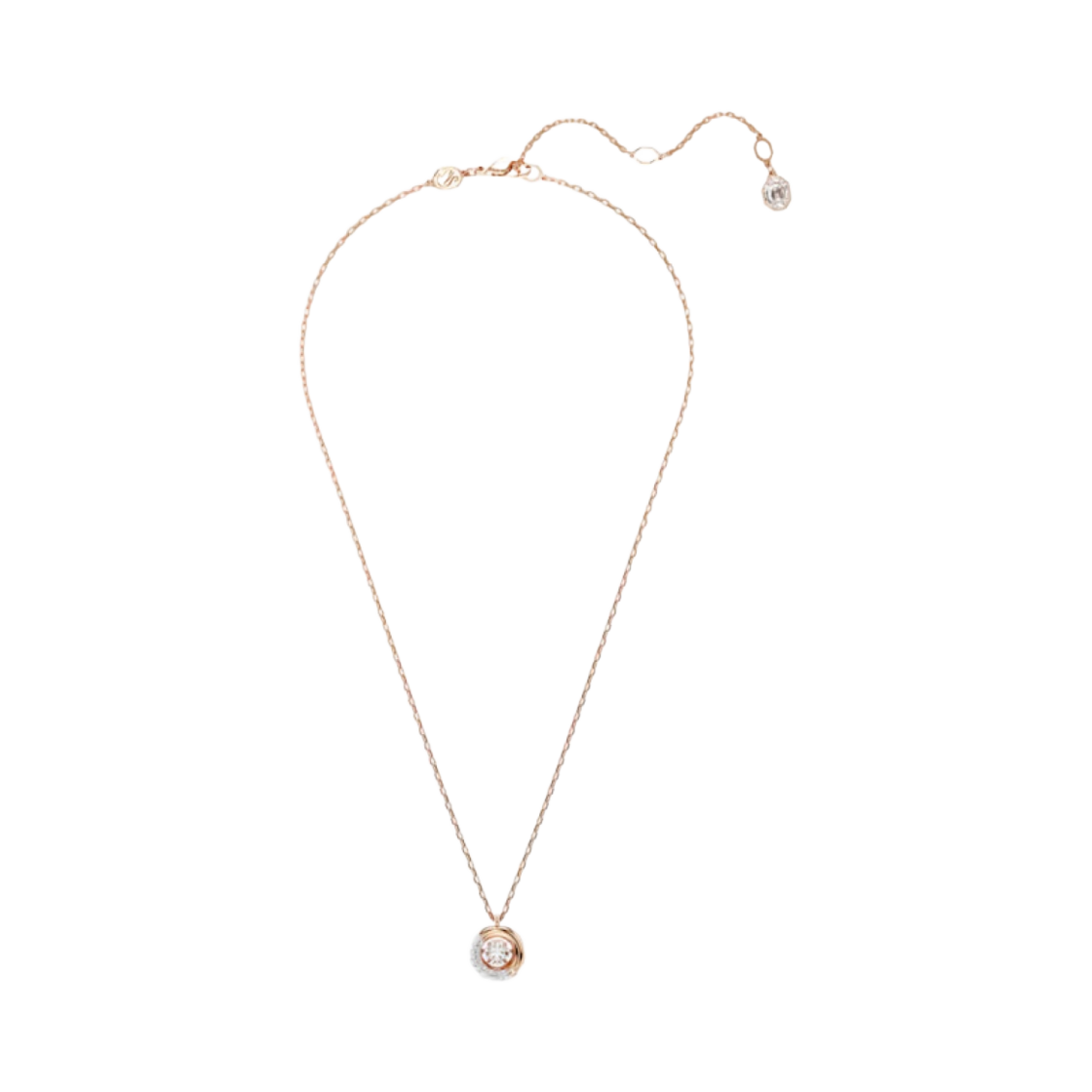(W) 스와로브스키 덱스테라 펜던트 라운드 컷 화이트 로즈 골드톤 플래팅((W) Swarovski Dextera Pendant Round Cut White Rose Gold Tone Plated)