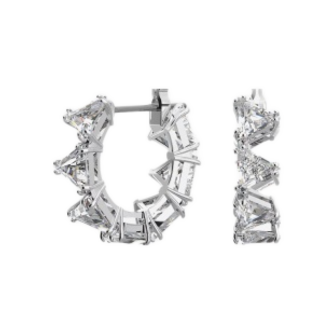 5632467 (W) Swarovski Ortyx Hoop Earrings White Rhodium Plated