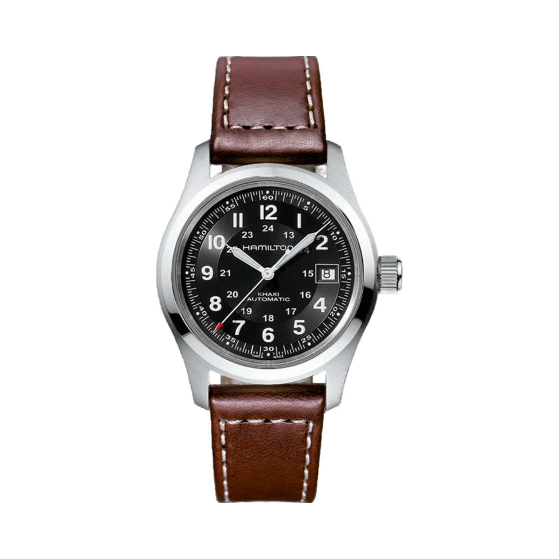 해밀턴 카키 필드 오토 38mm 소가죽 브라운 블랙(Hamilton Khaki Field Auto 38mm Cow Leather Brown Black)