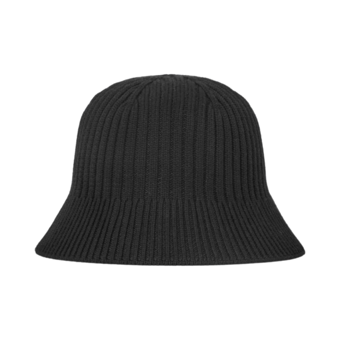 (W) 코스 리브드 니트 버킷햇 블랙((W) COS Ribbed Knit Bucket Hat Black)