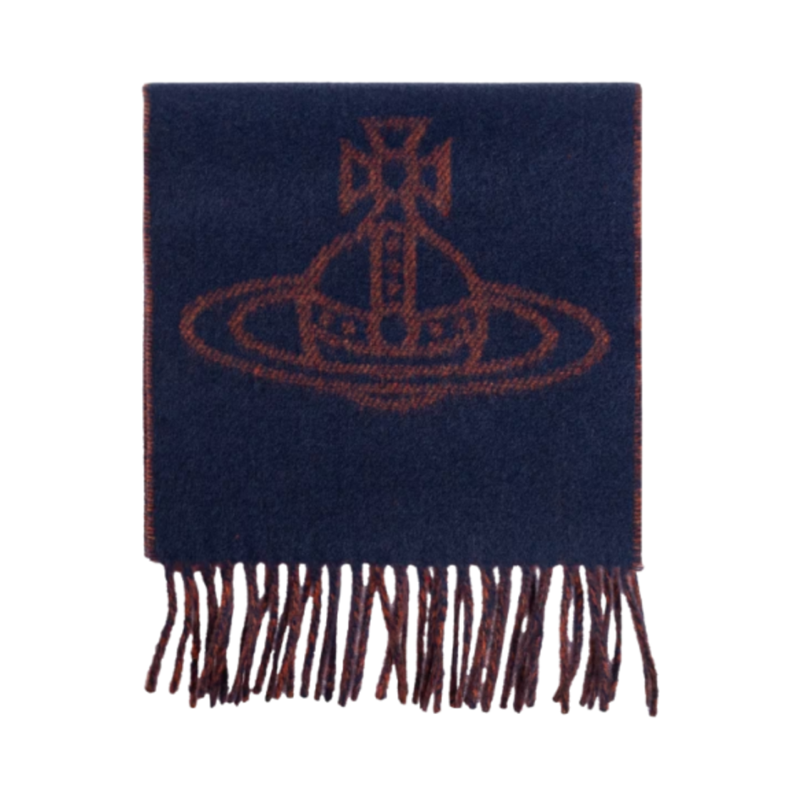 (W) 비비안 웨스트우드 더블 로고 머플러 네이비 블루((W) Vivienne Westwood Double Logo Muffler Navy Blue)