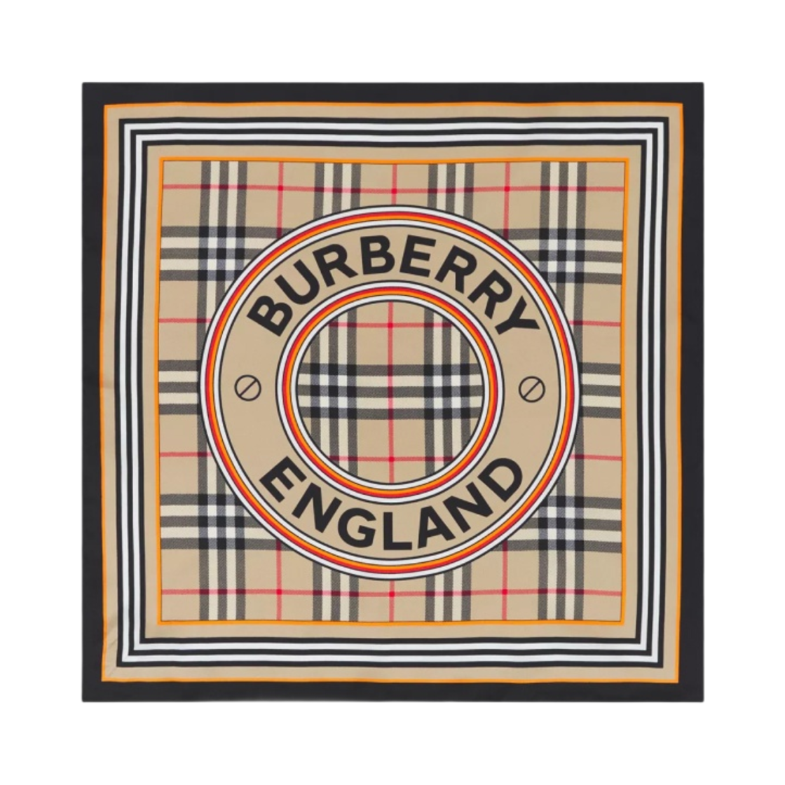 버버리 몽타주 프린트 실크 스몰 스퀘어 스카프 아카이브 베이지(Burberry Montage Print Silk Small Square Scarf Archive Beige)