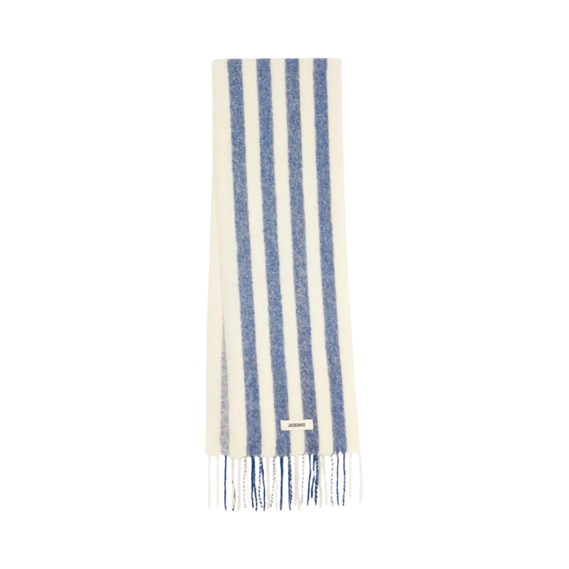 236AC688-5087-1HS Jacquemus Lecharpe Carro Fringe Muffler Navy Blue