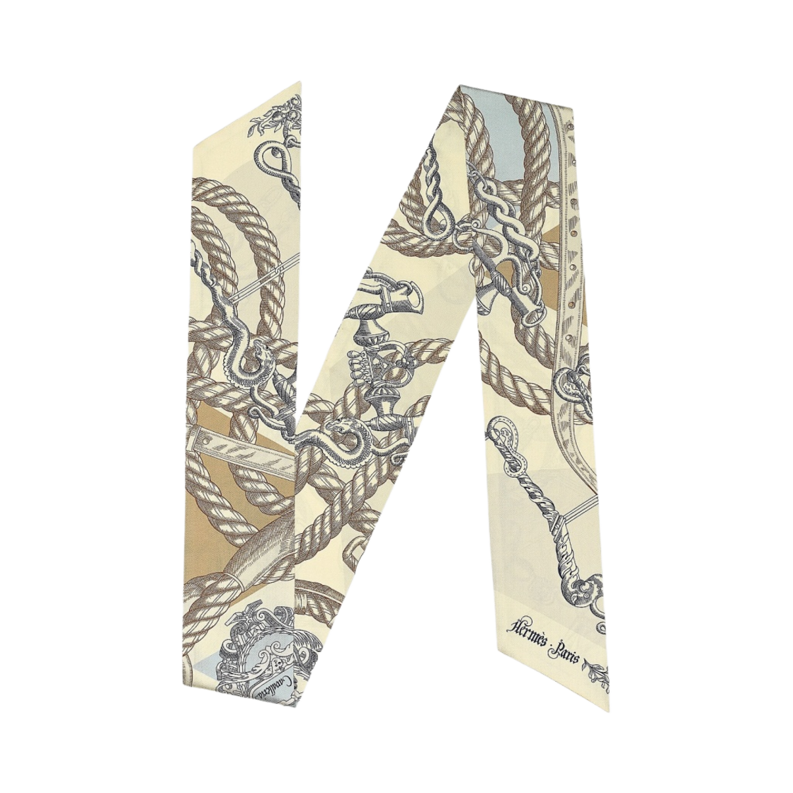 (W) 에르메스 델라 카벨레리아 맥시-트윌리 슬림 이보아르 그리 블루뜨((W) Hermes Della Cavalleria Maxi-Twilly Slim Ivoire Gris Bleute) - 1
