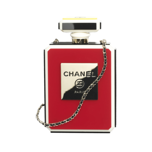 Chanel Evening Bag Plexi Enamel & Gold Black White Red Blue