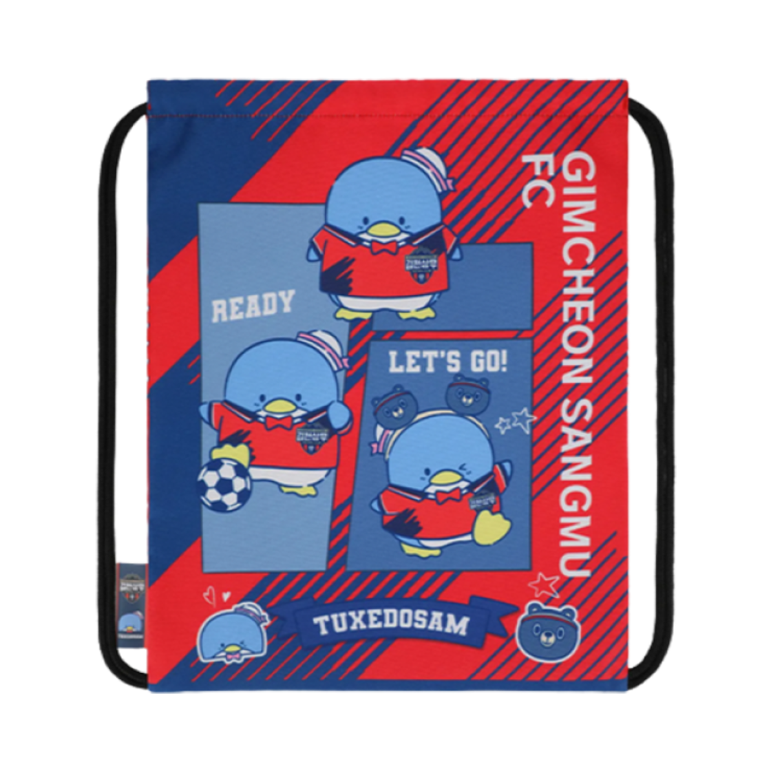 - K League x Sanrio Characters 2025 Gym Sack Tuxedosam Gimcheon Sangmu FC Red Blue