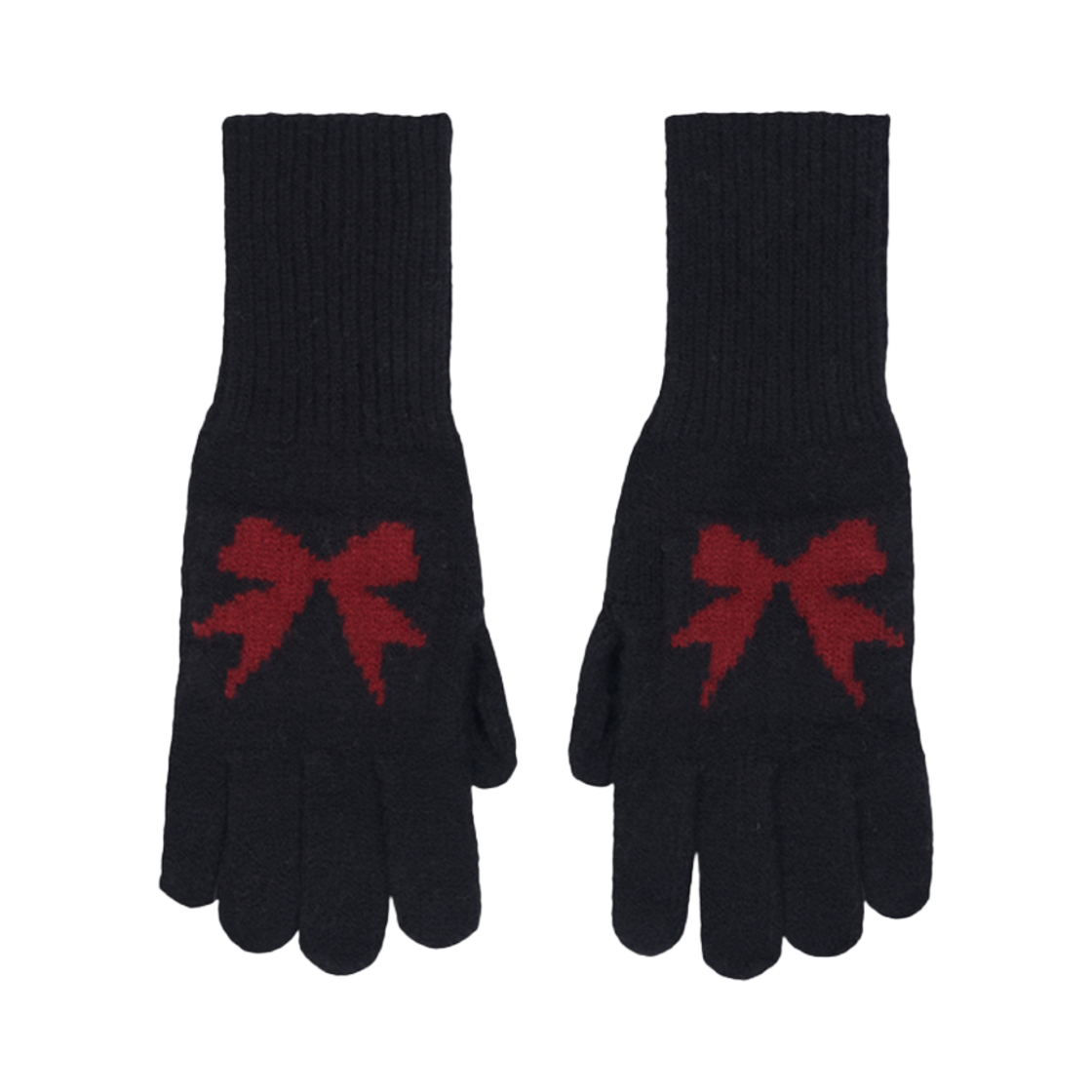 24FWRWG-BK Allincomplete Ribbon Wool Gloves Black