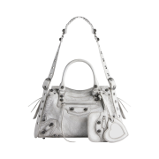 Balenciaga Neo Cagole City Dirty Effect Small Handbag Optic White