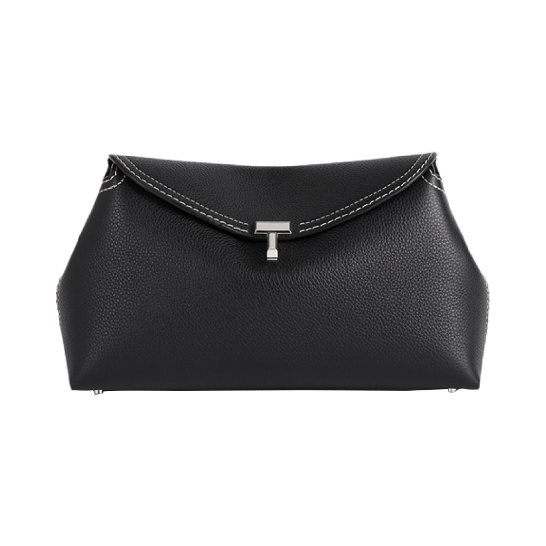 토템 티락 클러치 블랙 그레인(Toteme T-Lock Clutch Black Grain)