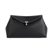 Toteme T-Lock Clutch Black Grain