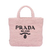 Prada Small Crochet Tote Bag Alabaster Pink