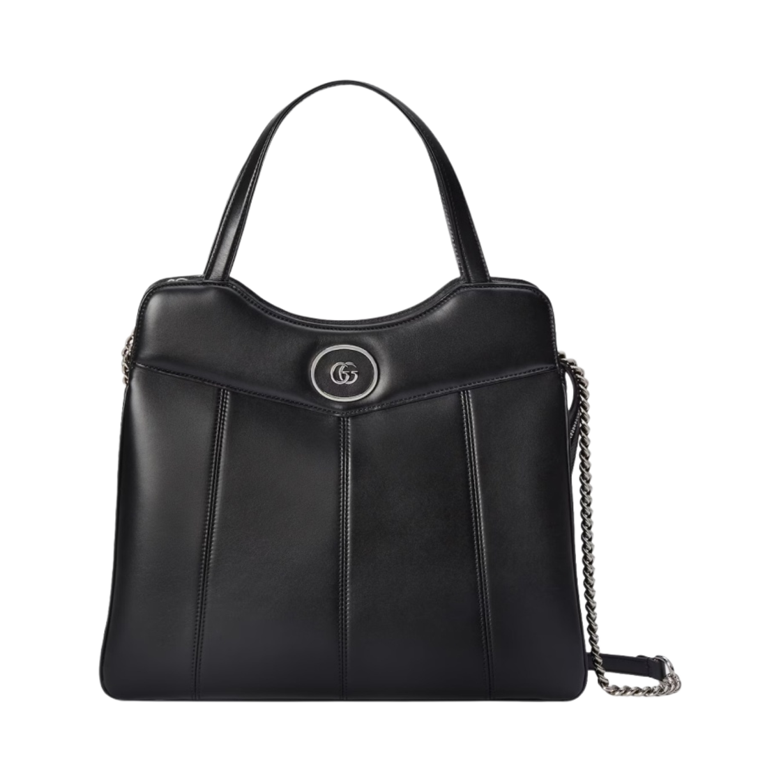 구찌 쁘띠 GG 미디움 토트백 블랙 레더(Gucci Petite GG Medium Tote Bag Black Leather) - 1