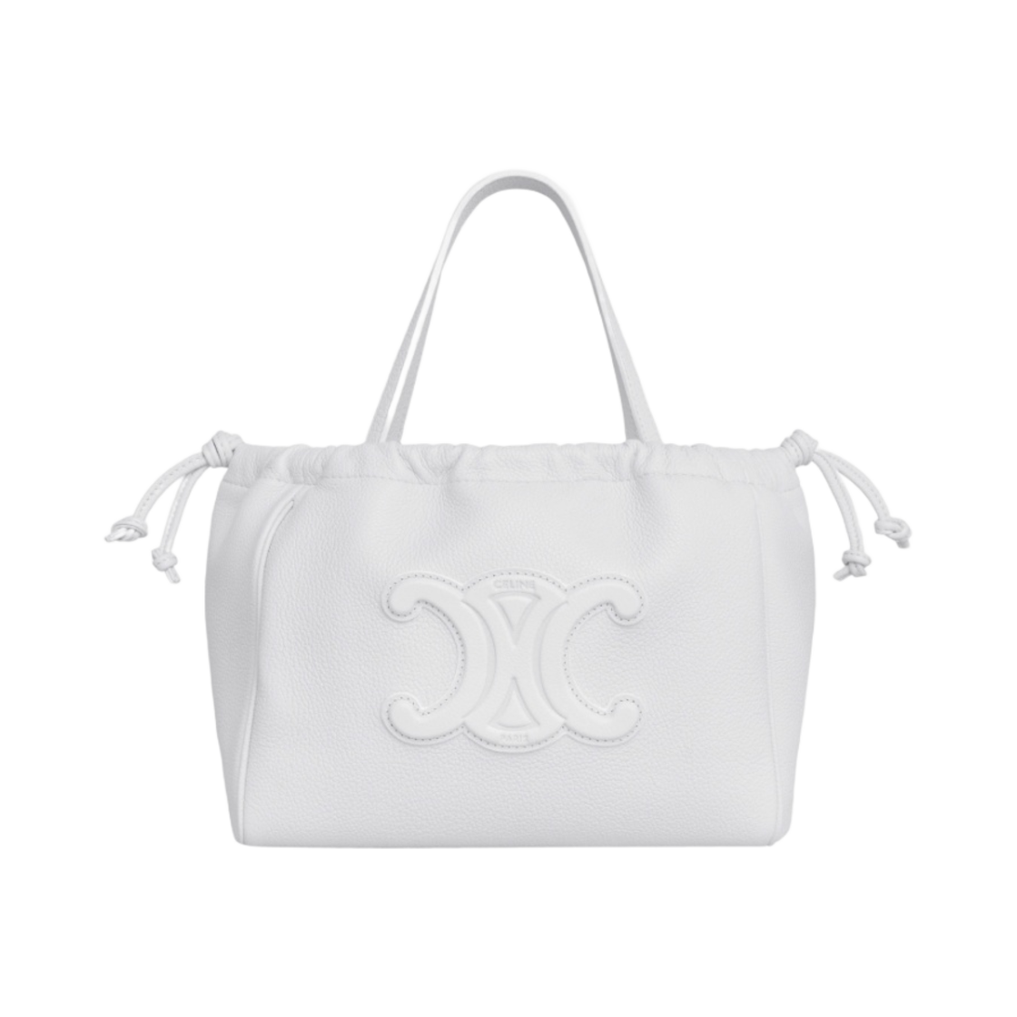 셀린느 그레인드 카프스킨 스몰 카바스 드로우스트링 레더 트리옹프 아크틱 화이트(Celine Small Cabas Drawstring Cuir Triomphe in Grained Calfskin Arctic White) - 1