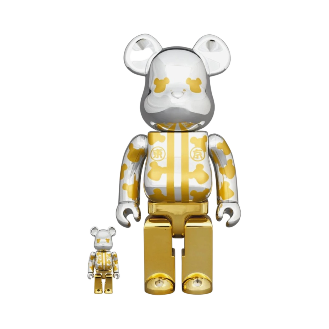 베어브릭 해피 도쿄 실버 도금 100% & 400% Set