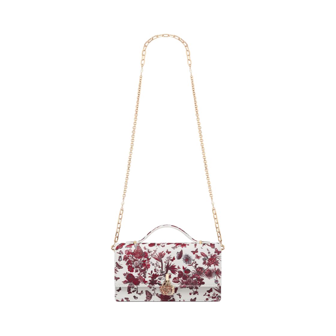 디올 미스 디올 라이트 백 화이트 레드 르 꾀흐 파피용 프린트(Dior Miss Dior Mini Bag White Red Le Coeurs Papillons Print) - 4