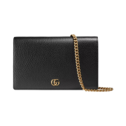 Gucci GG Marmont Leather Mini Chain Bag Black