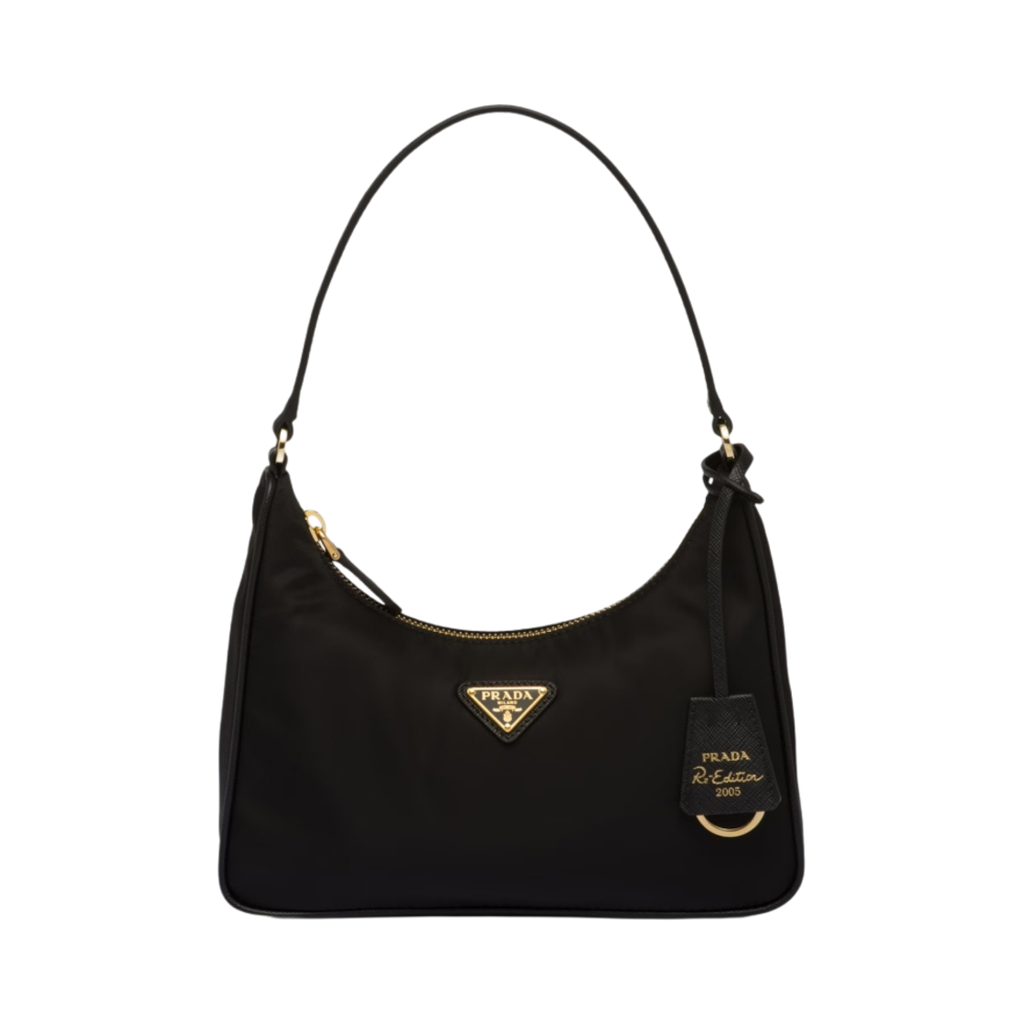 프라다 리에디션 2005 사피아노 트리밍 리나일론 미니 호보백 블랙(Prada Re-Edition 2005 Saffiano Trim Re-Nylon Mini Hobo Bag Black)