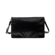 Prada Medium Leather Shoulder Bag Black