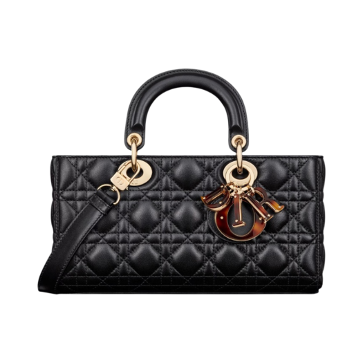 Dior Medium Lady D Joy Bag Cannage Lambskin Black