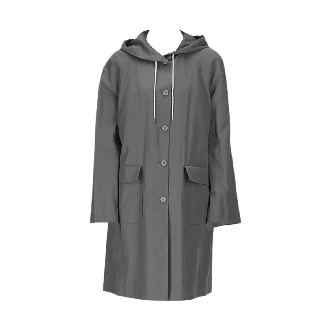 FOC770V-F0185-035 (W) Thom Browne Nylon Tech Hooded Parka Lined Medium Grey