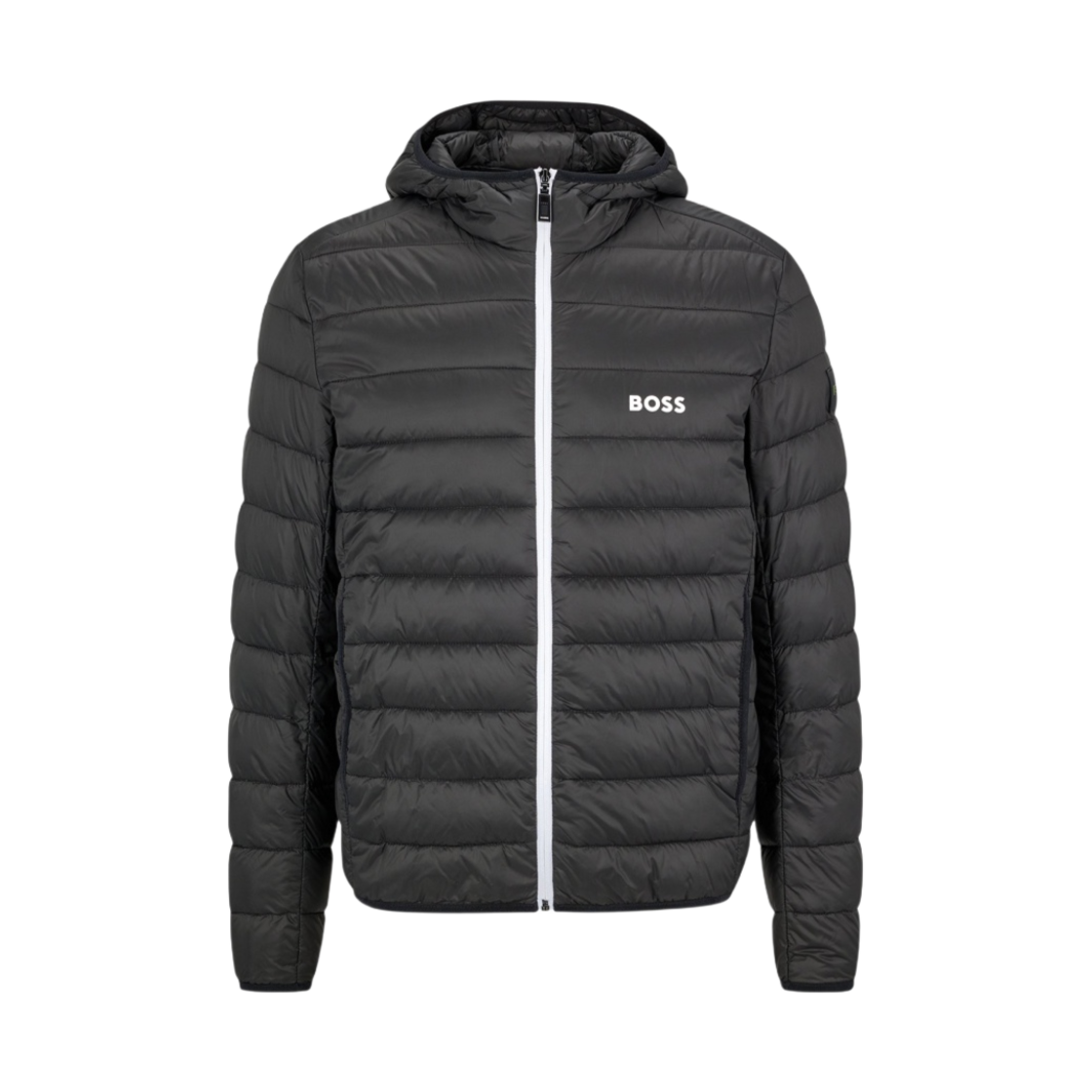 50472472-002 Hugo Boss Water Repellent Puffer Jacket with Branded Trims Black