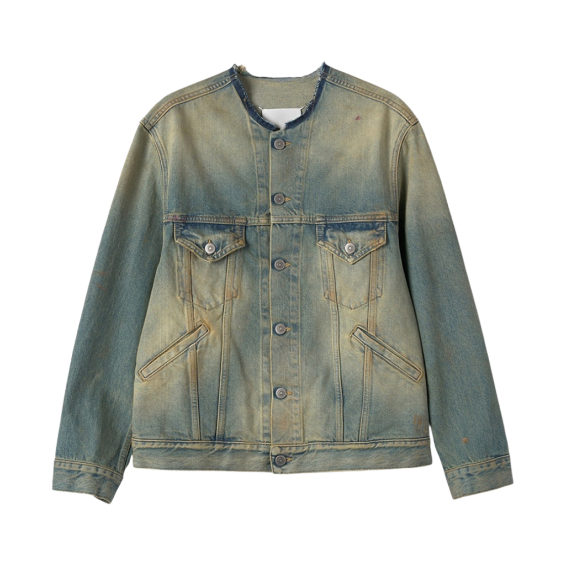 S30AM0547S30561975 Maison Margiela Decortique Collar Denim Jacket Blue
