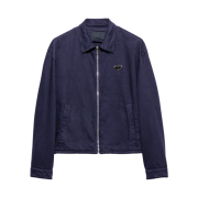 Prada Old Denim Zipper Jacket Royal Blue