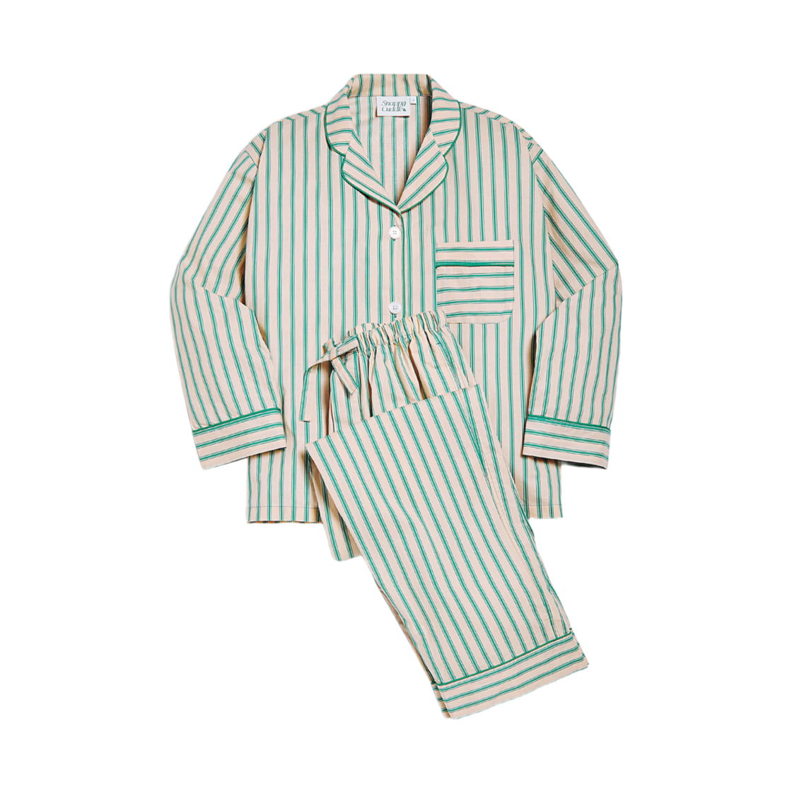 - Snappy Cuddle Chilling Stripe Pajama Set Green