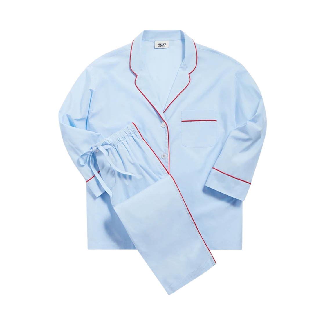 WS007-F1001-462 (W) Sleepy Jones Marina Pajama Set Blue End on End