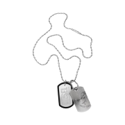 Diesel Dx0011 Stainless Steel Double Dog Tag Necklace Silver