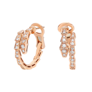 Bulgari Serpenti Viper Earrings Rose Gold Diamond