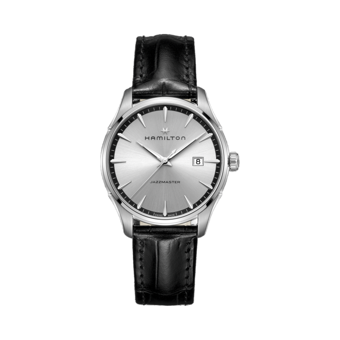 해밀턴 재즈마스터 젠트 쿼츠 40mm 스테인리스 스틸 카프 레더 실버(Hamilton Jazzmaster Gent Quartz 40mm Stainless Steel Calf Leather Silver) - 1