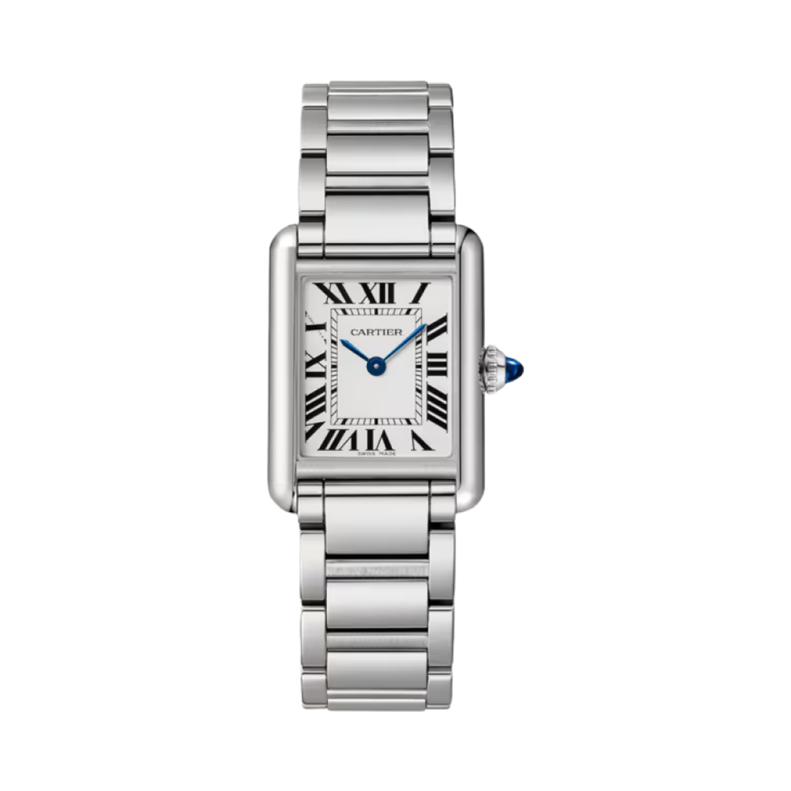 까르띠에 탱크 머스트 워치 스몰 솔라비트 스틸 브레이슬릿 스틸(Cartier Tank Must Watch Small SolarBeat Steel Bracelet Steel)