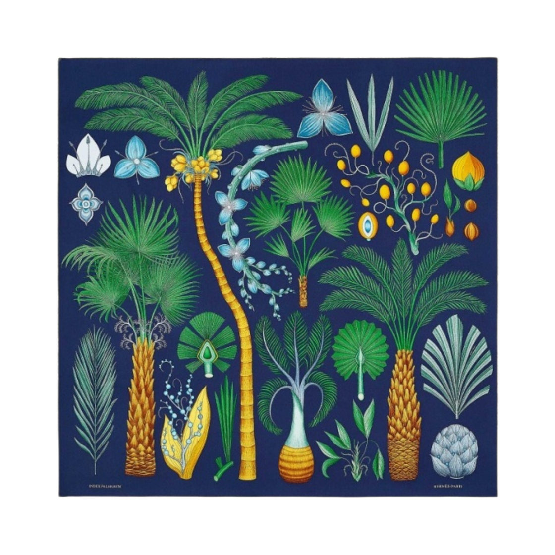 (W) 에르메스 인덱스 팔마룸 스카프 90 마린 베르 블루((W) Hermes Index Palmarum Scarf 90 Marine Vert Bleu) - 1